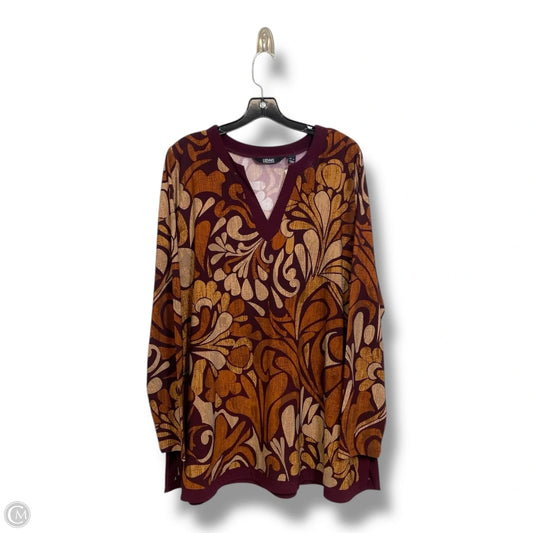 Tunic Long Sleeve By Dennis Basso Qvc In Brown, Size: Xl