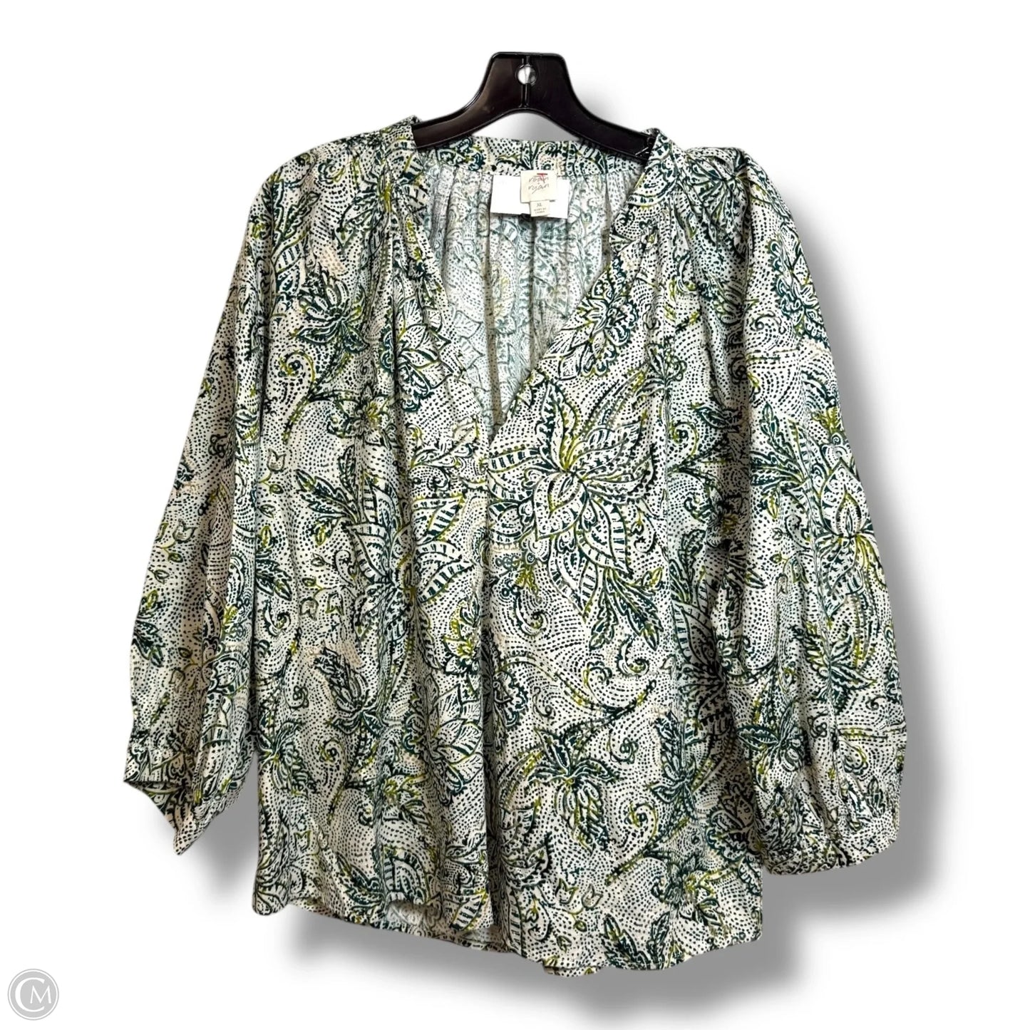 Top 3/4 Sleeve By Clothes Mentor In Green, Size: Xl