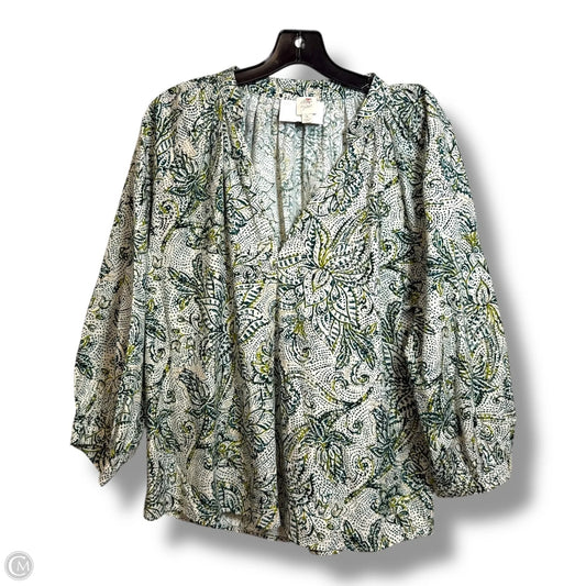 Top 3/4 Sleeve By Clothes Mentor In Green, Size: Xl