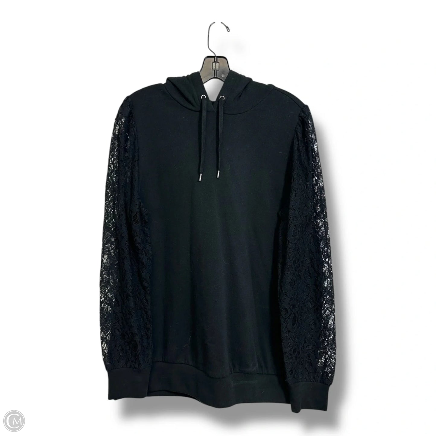 Hooded Top Long Sleeve By Torrid In Black, Size: M