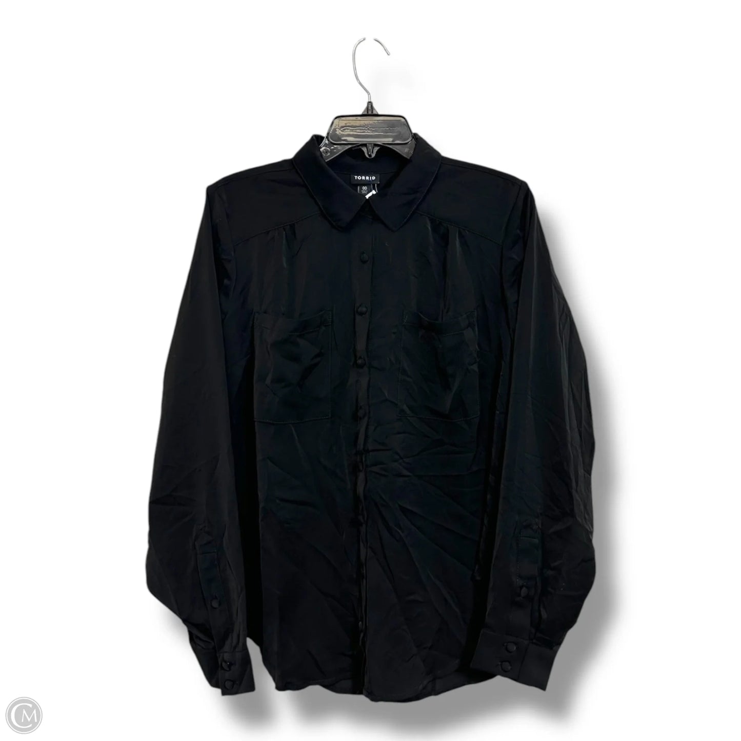Blouse Long Sleeve By Torrid In Black, Size: M