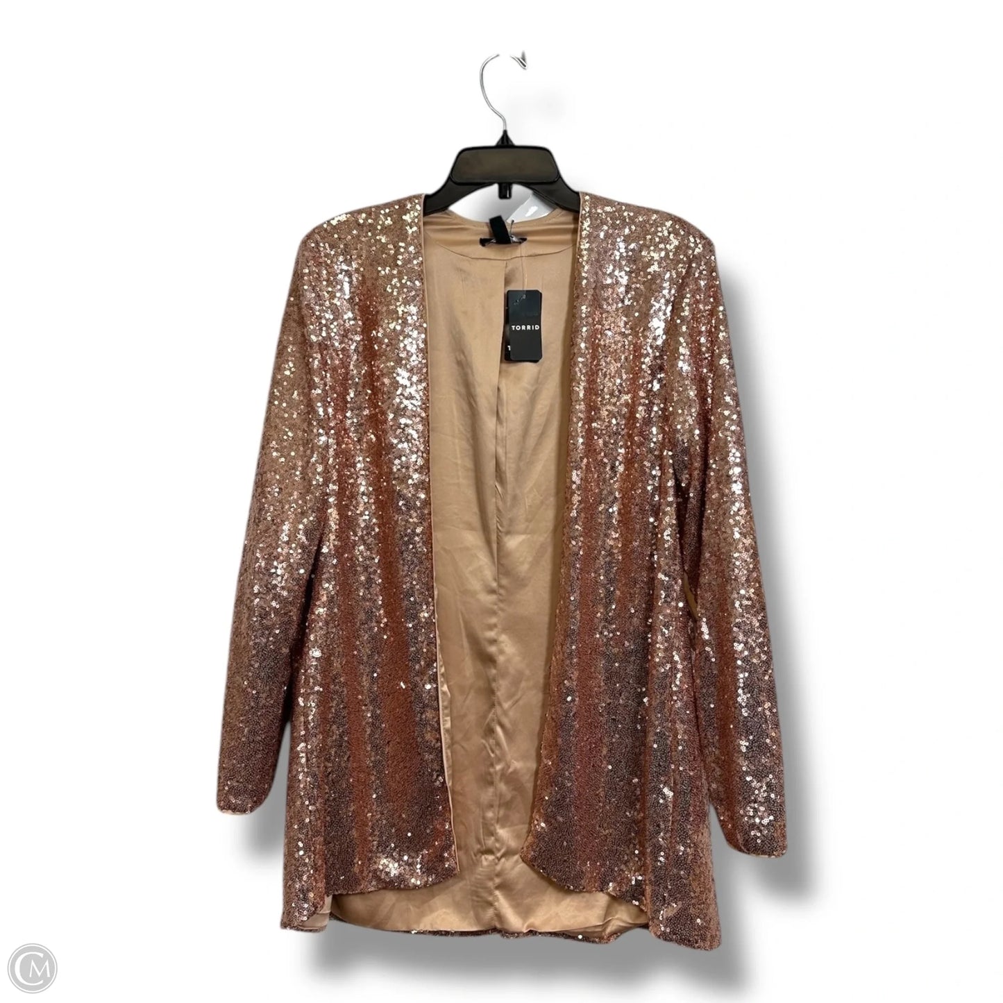 Sparkle sequin Blazer By Torrid In Rose Gold, Size: M