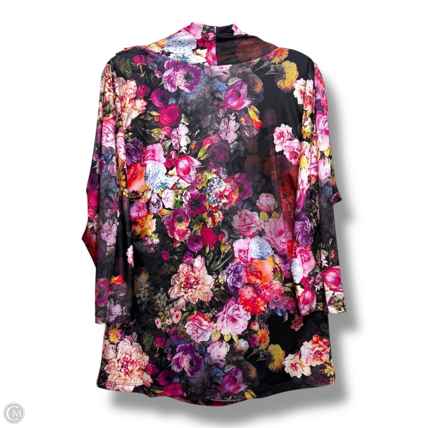 Top 3/4 Sleeve By Eci In Floral Print, Size: L