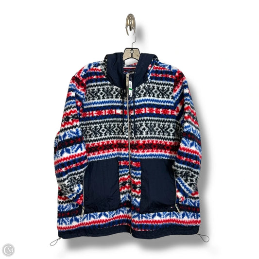 Jacket Fleece By Tommy Hilfiger In Blue Red & White, Size: L