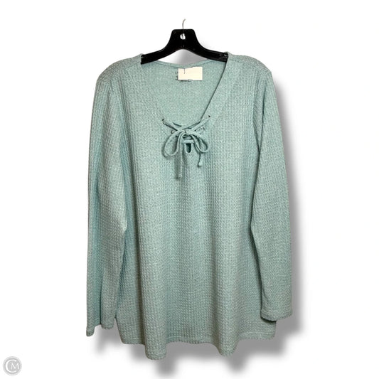Top Long Sleeve Basic By Lane Bryant In Aqua, Size: 1x