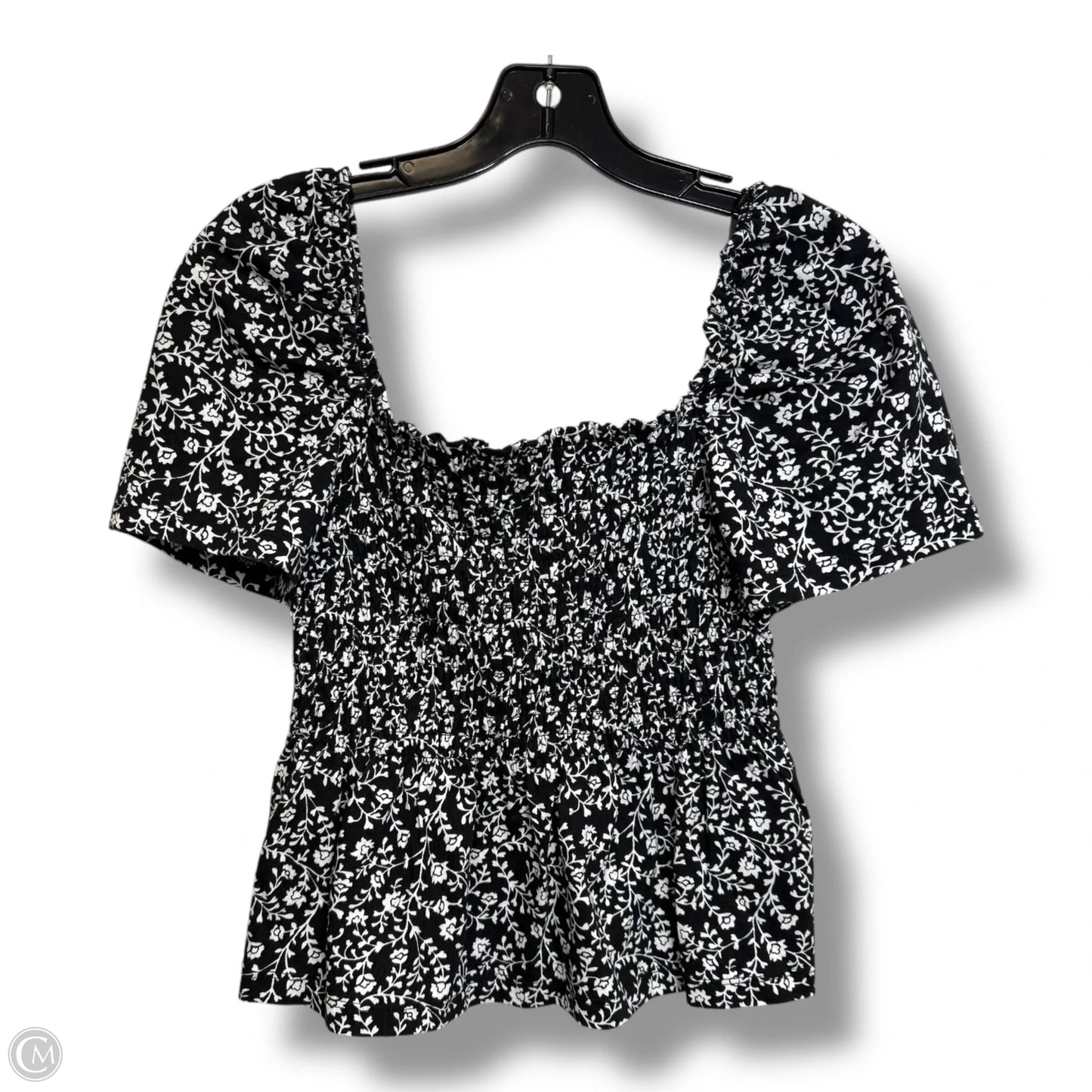 Top Short Sleeve By H&m In Black, Size: M