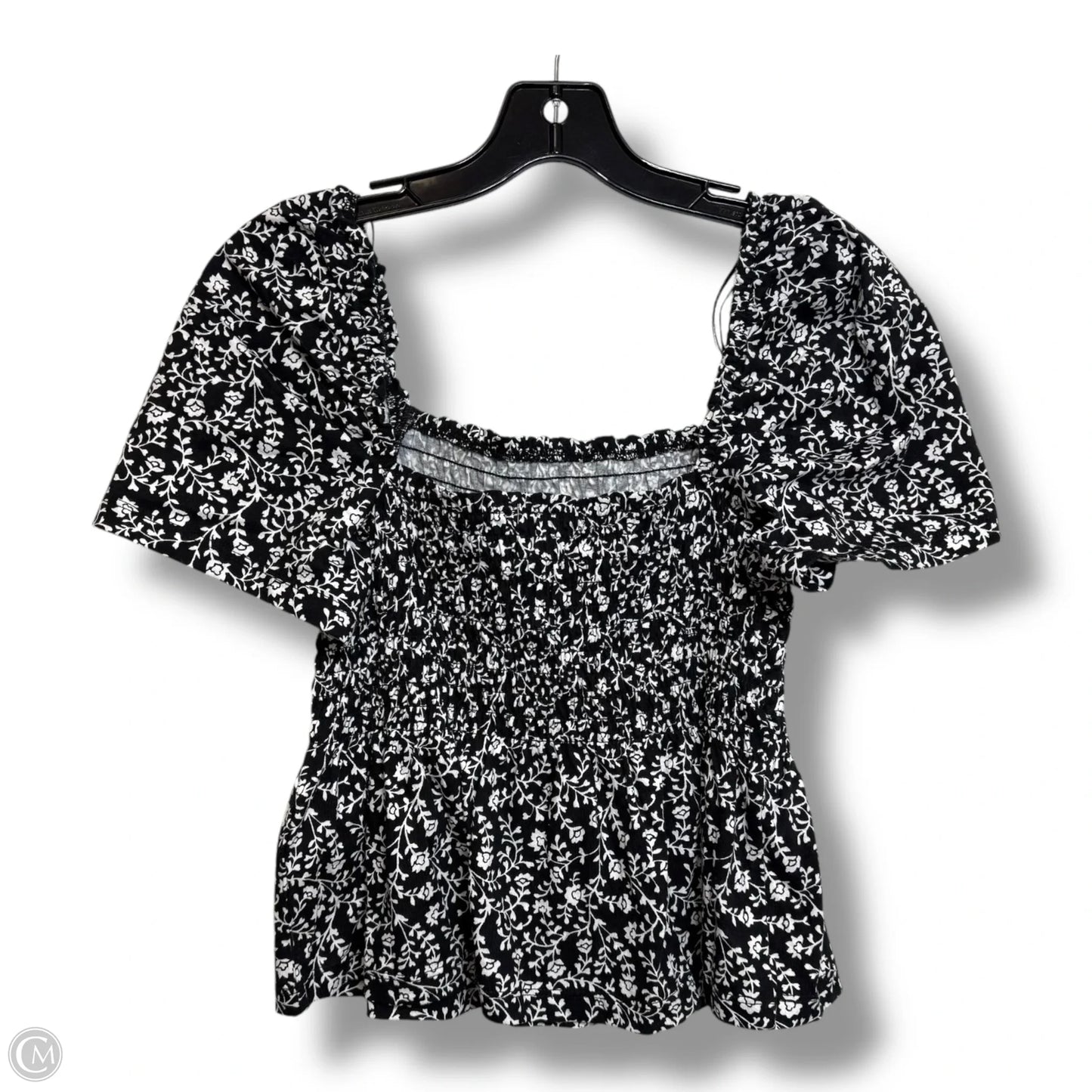 Top Short Sleeve By H&m In Black, Size: M