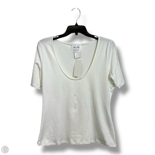 Top Short Sleeve Basic By Clothes Mentor In White, Size: L