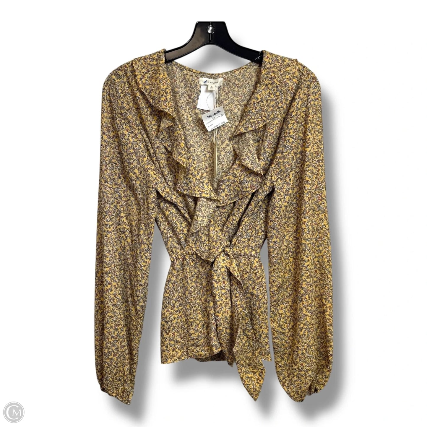 Top Long Sleeve By Max Studio In Yellow, Size: L