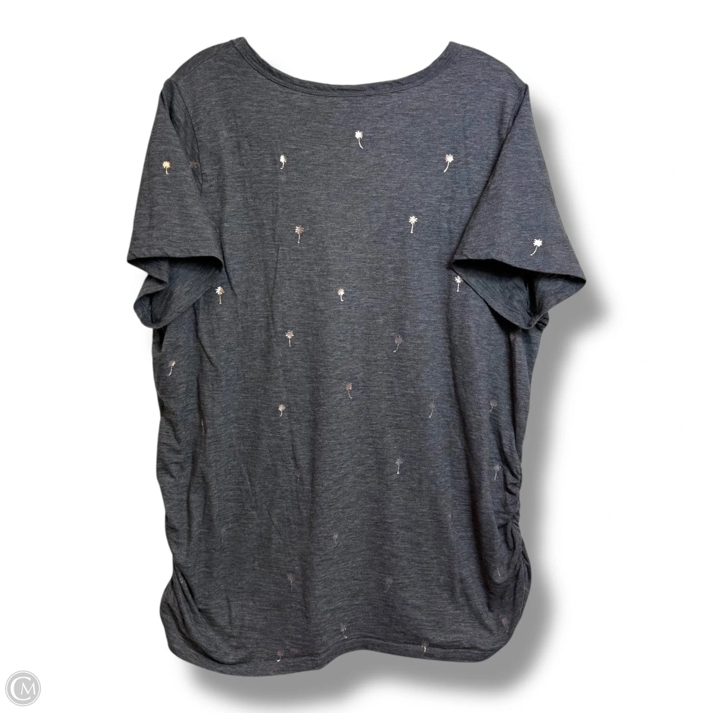 Top Short Sleeve Basic By Lane Bryant In Grey, Size: 1x