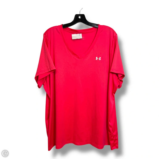 Athletic Top Short Sleeve By Under Armour In Coral, Size: 3x