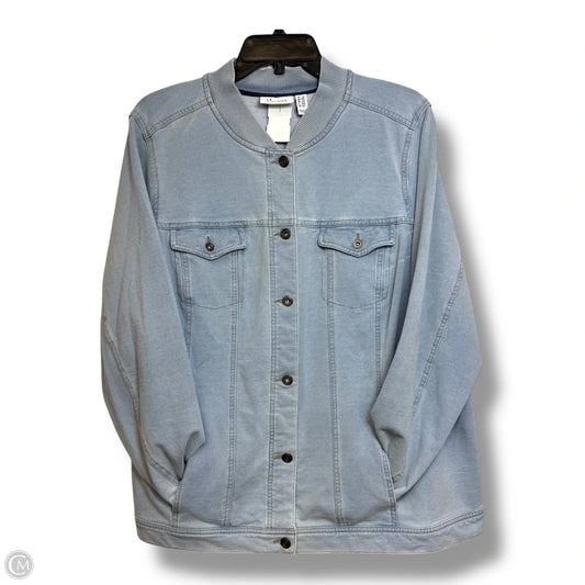 Jacket Denim By Denim And Co Qvc In Blue Denim, Size: 2x