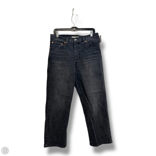 Jeans ribcage Straight ankle By Levis In Black Denim, Size: 12