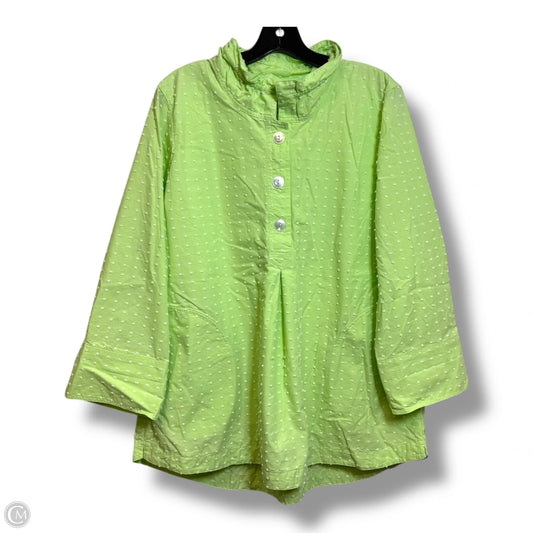 Tunic 3/4 Sleeve By Appleseeds In Green, Size: L