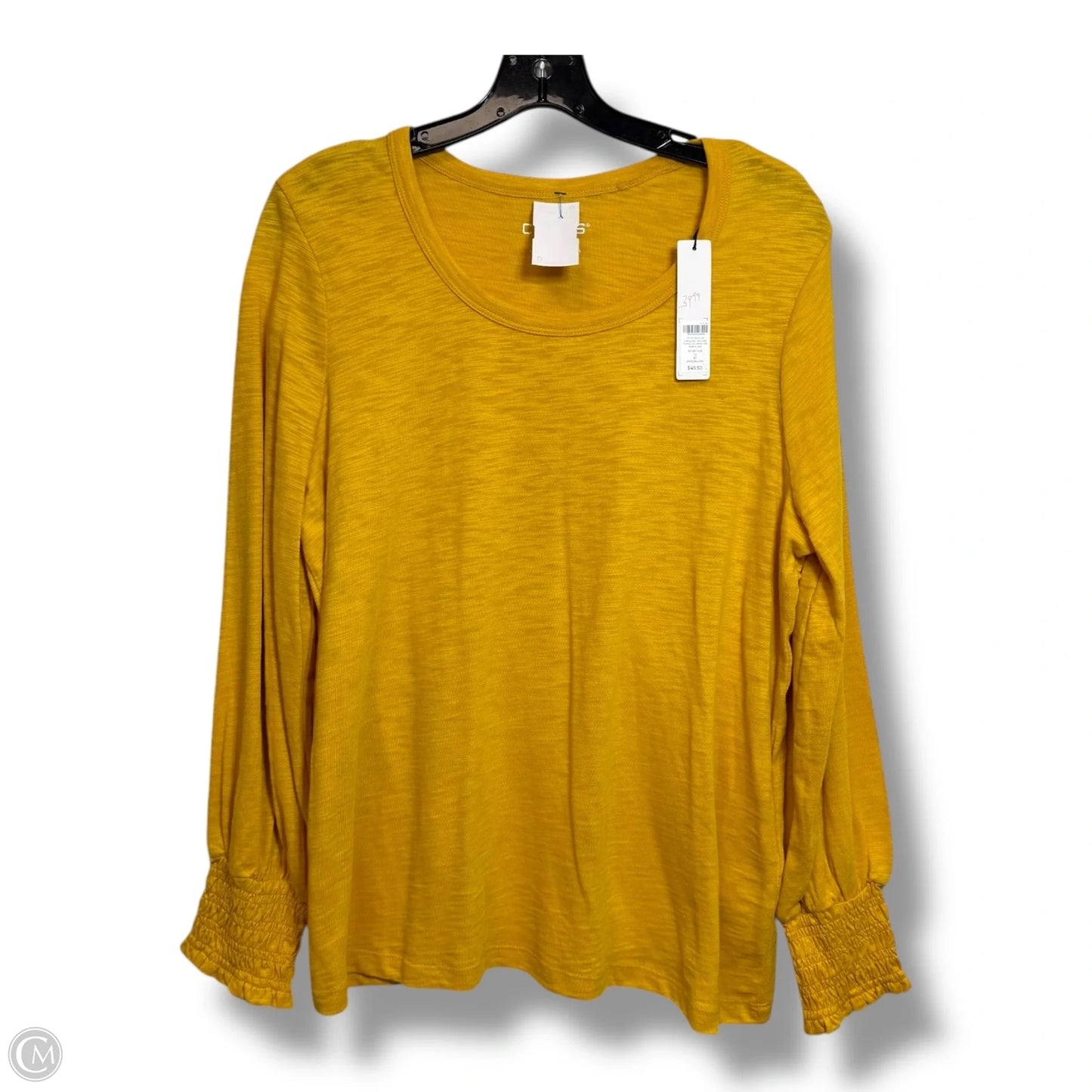 Top Long Sleeve Basic By Chicos In Yellow, Size: L