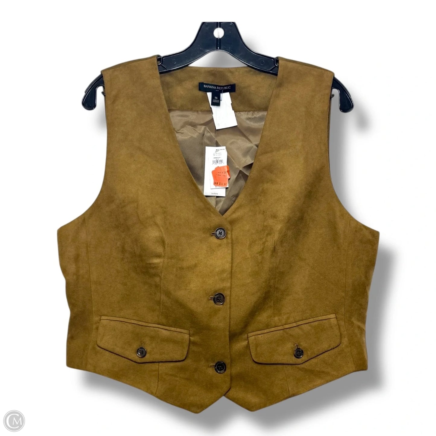 Vest Other By Banana Republic In Tan, Size: 16