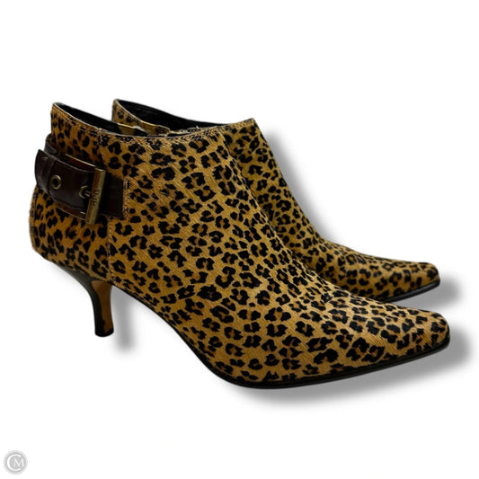 Boots Ankle Heels By Donald Pliner In Animal Print, Size: 7.5