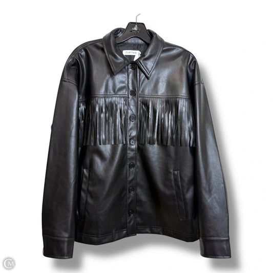 Jacket Shirt By Just Fab In Black, Size: S
