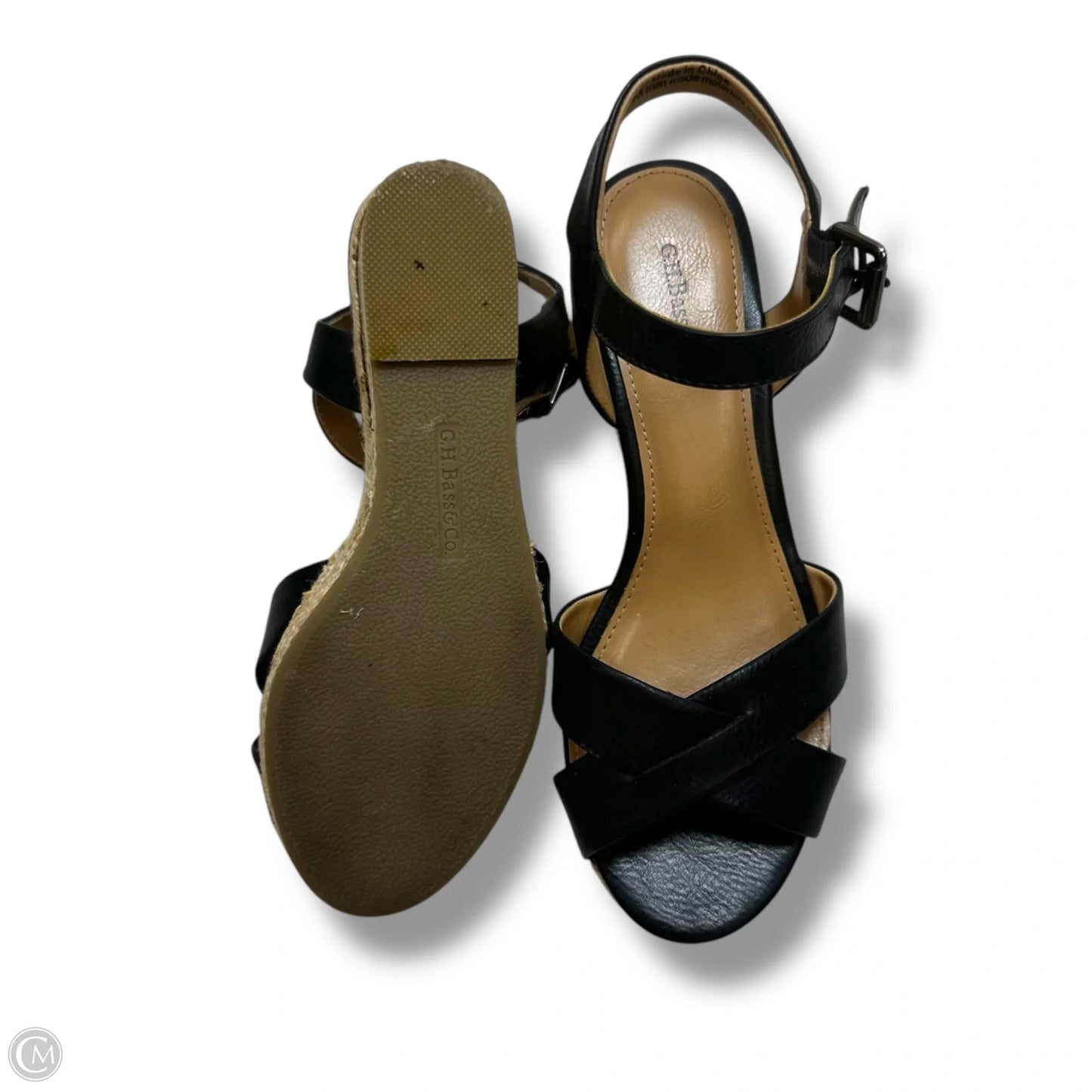 Sandals Heels Wedge By Gh Bass And Co In Black, Size: 6