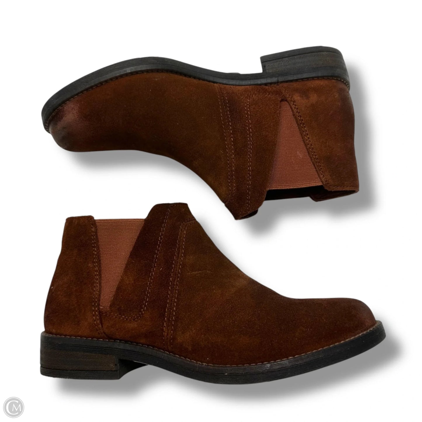 Boots Ankle Flats By Clarks In Brown, Size: 6.5