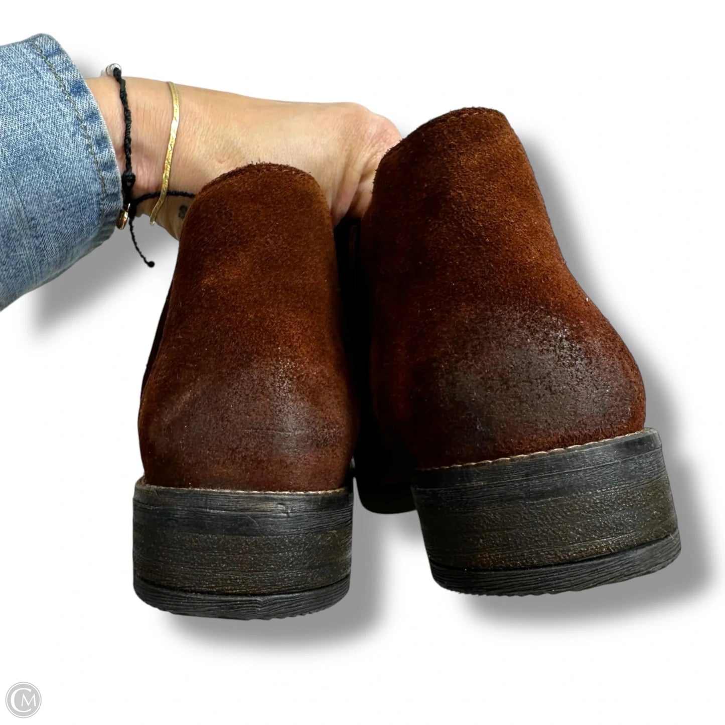 Boots Ankle Flats By Clarks In Brown, Size: 6.5
