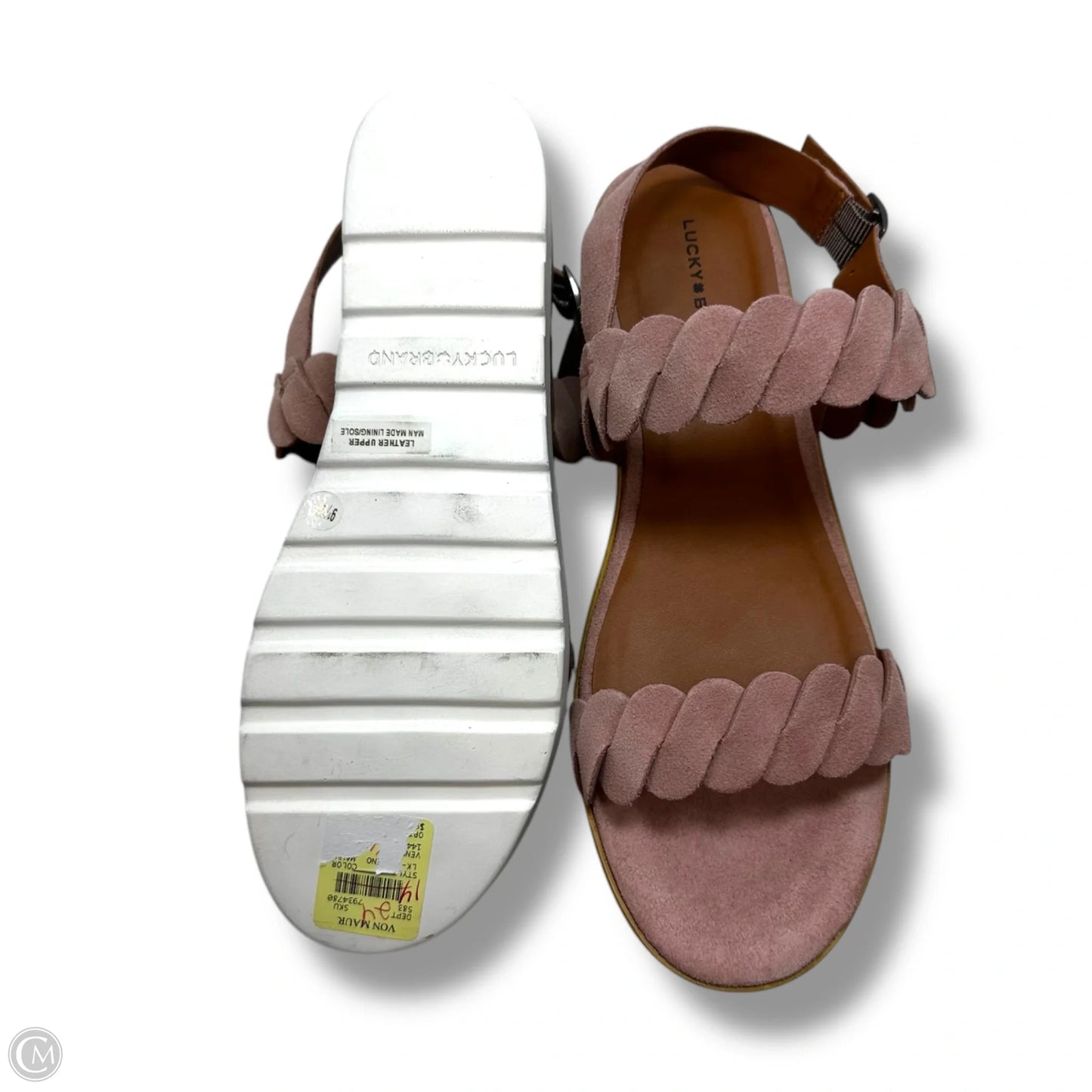 Sandals Heels Platform By Lucky Brand In Pink, Size: 9.5