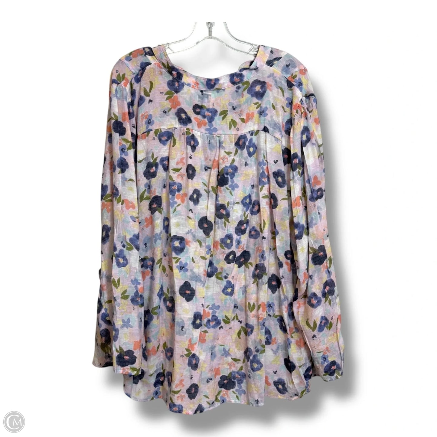 Top 3/4 Sleeve By Zac And Rachel In Multi-colored, Size: 2x