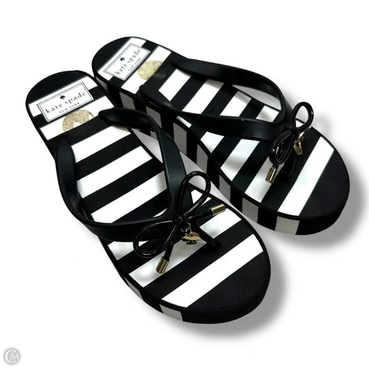 Sandals Designer By Kate Spade In Striped Pattern, Size: 7