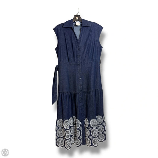 Dress Casual Midi By Solitaire In Blue Denim, Size: S