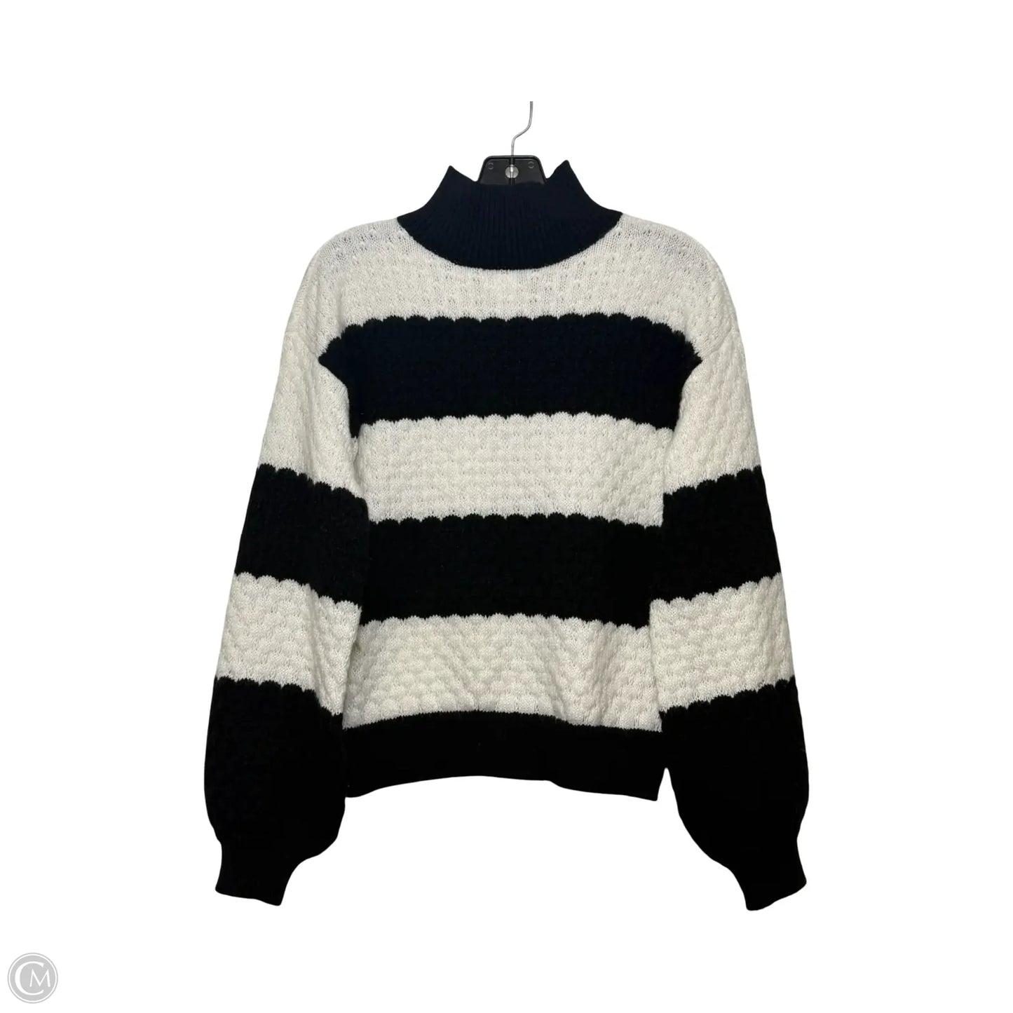 Sweater By Nine West Apparel In Black & White, Size: Xs