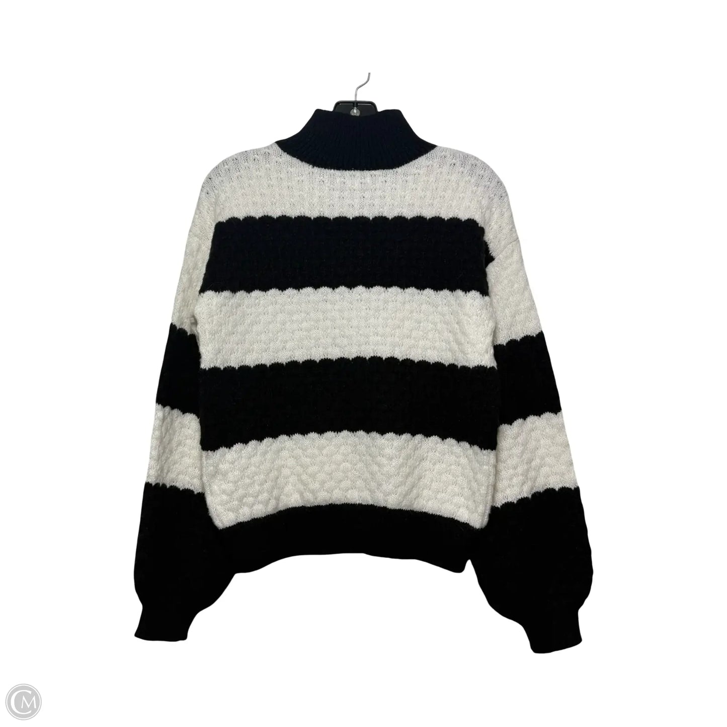 Sweater By Nine West Apparel In Black & White, Size: Xs