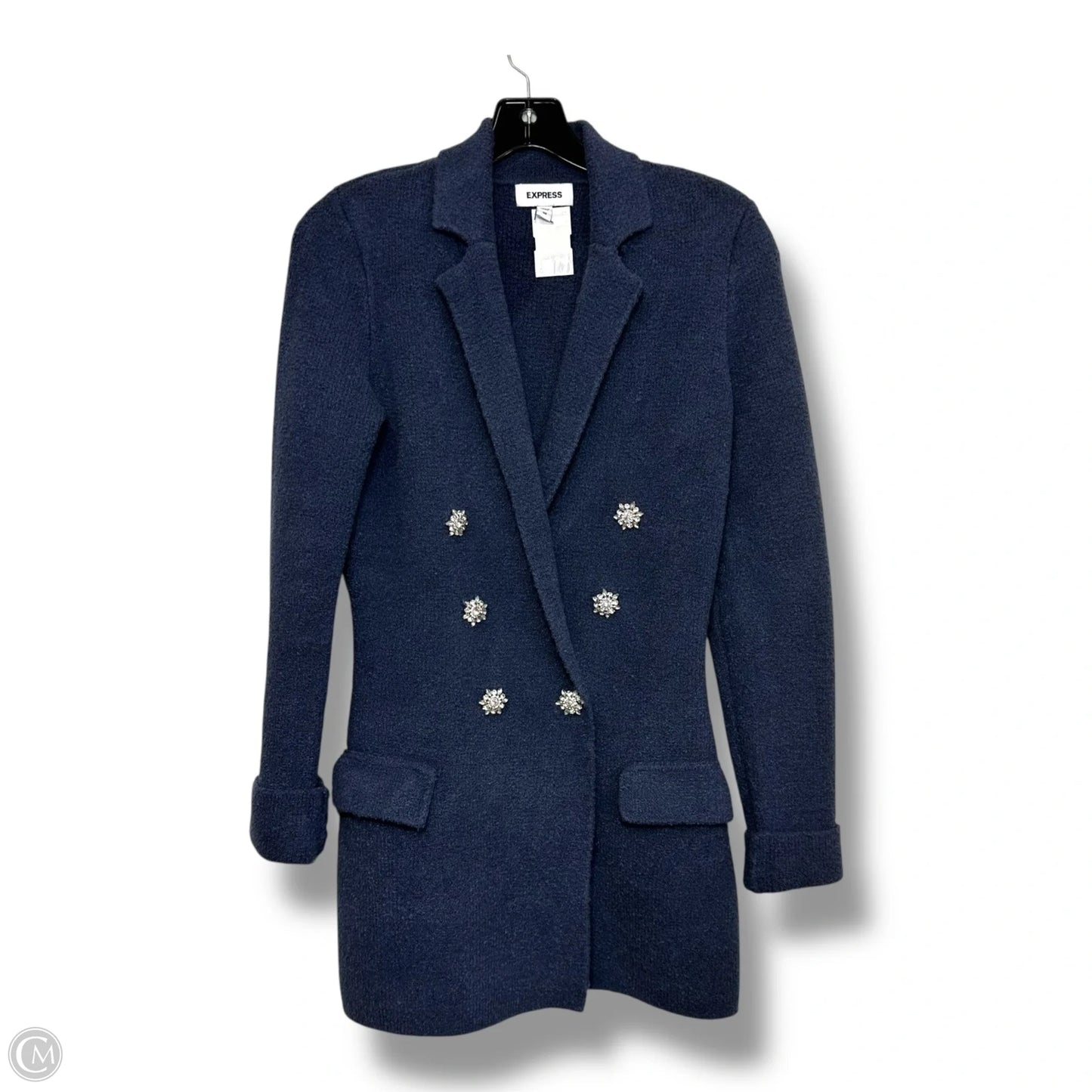 Cardigan By Express In Blue, Size: Xs