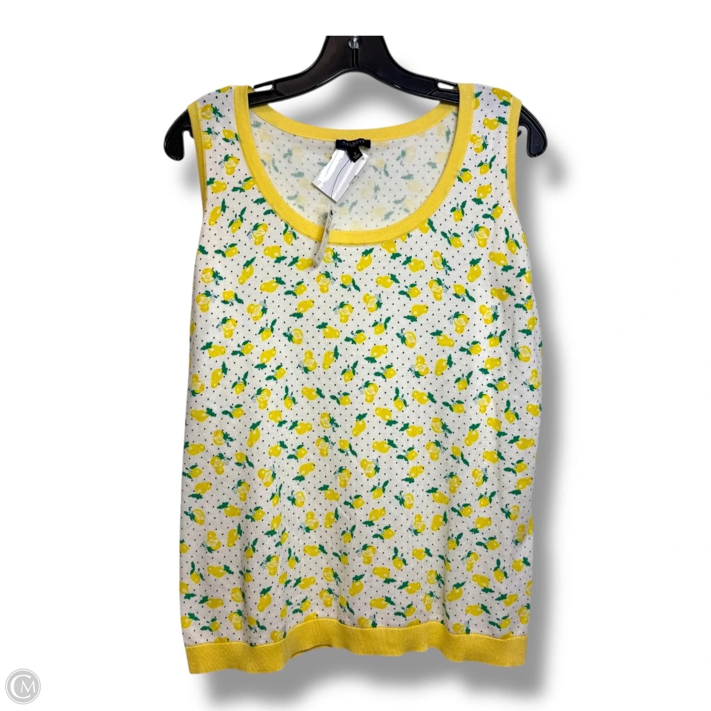Top Sleeveless By Talbots In Yellow, Size: Xl