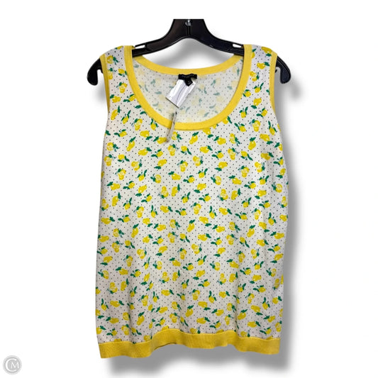 Top Sleeveless By Talbots In Yellow, Size: Xl