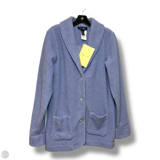 Jacket Faux Fur & Sherpa By Denim And Co Qvc In Blue, Size: S