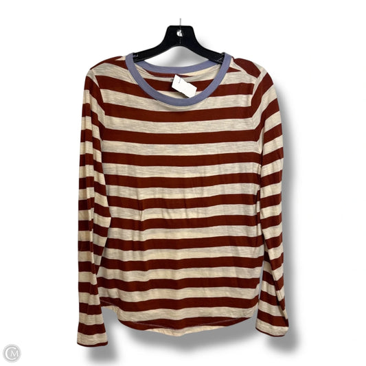 Top Long Sleeve Basic By Madewell In Striped Pattern, Size: M