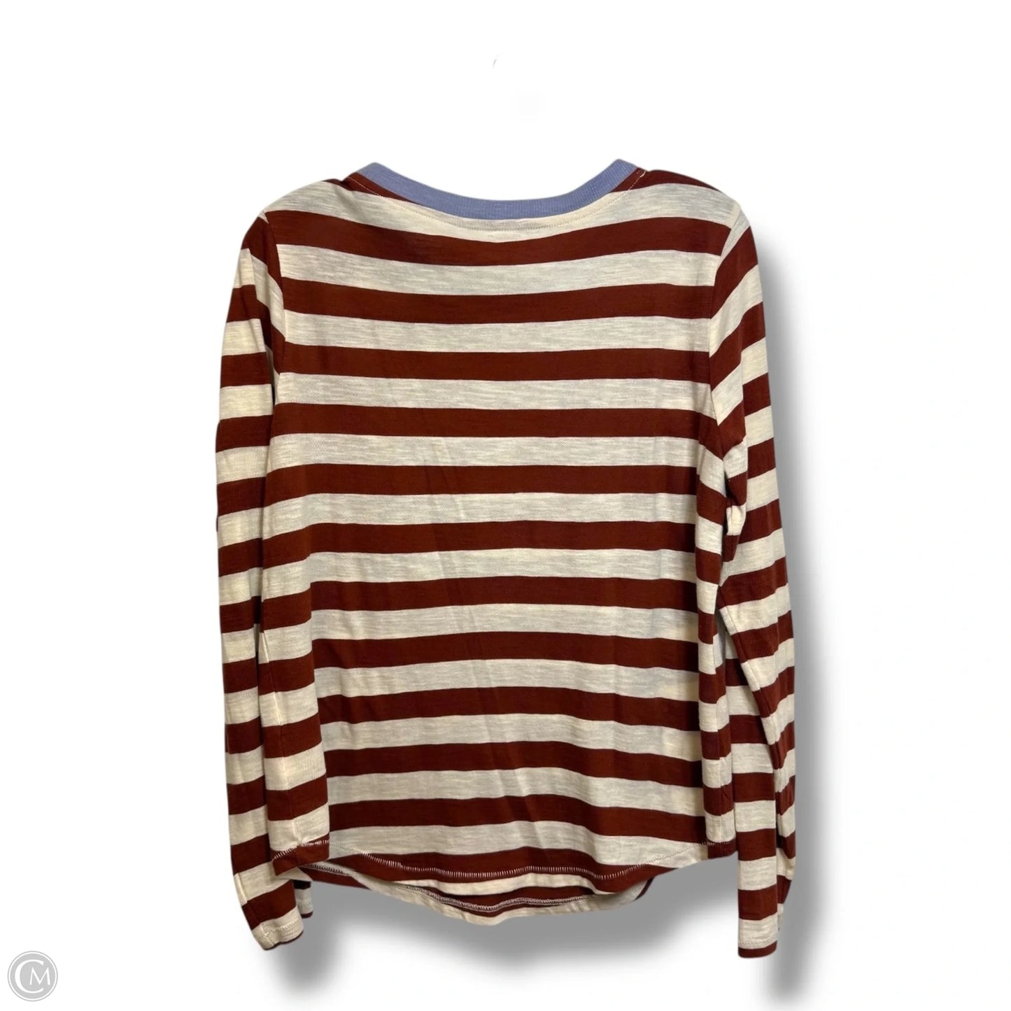 Top Long Sleeve Basic By Madewell In Striped Pattern, Size: M