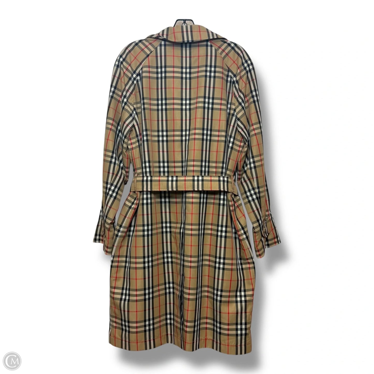 Jacket Luxury Designer By Burberry In Plaid Pattern, Size: 12
