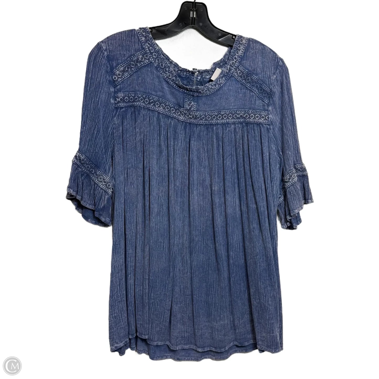 Top Short Sleeve By Easel In Blue, Size: S
