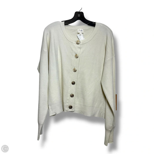 Cardigan By Cyrus Knits In Ivory, Size: L