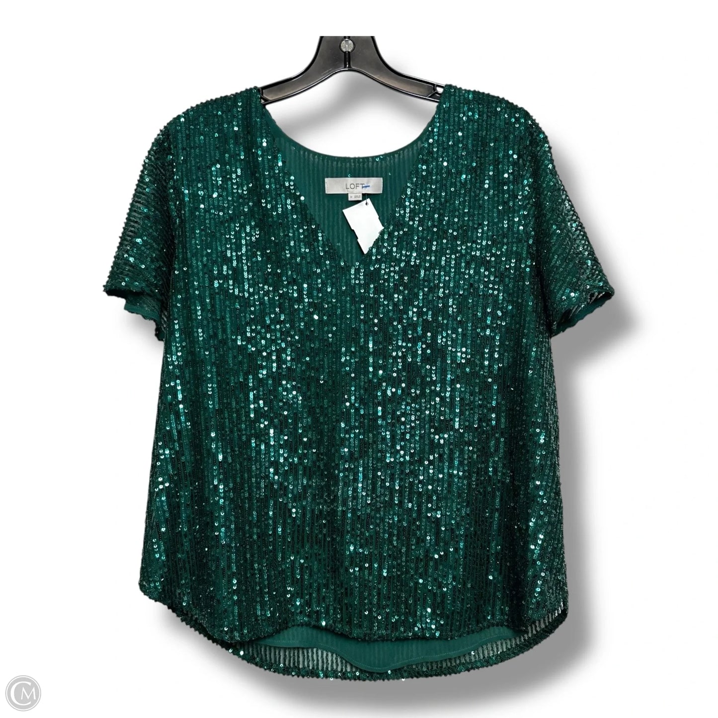 Top Short Sleeve By Loft In Green, Size: M