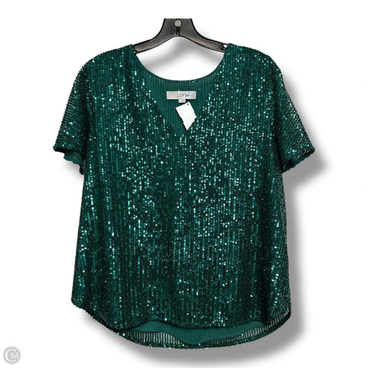 Top Short Sleeve By Loft In Green, Size: M