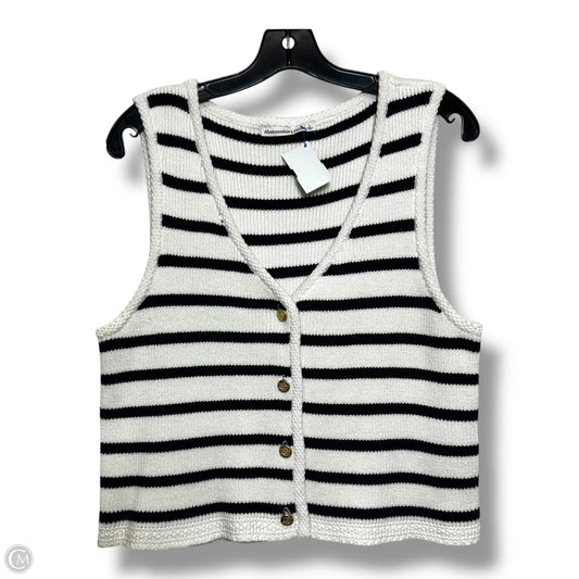 Vest Sweater By Abercrombie And Fitch In Striped Pattern, Size: L