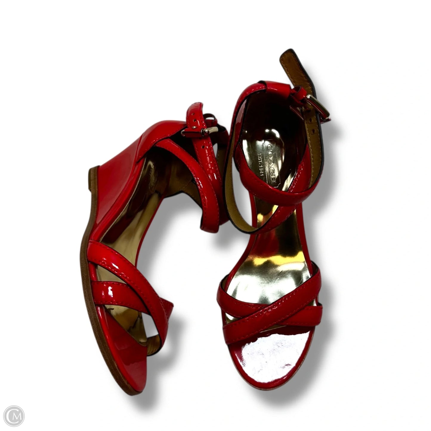Sandals Designer By Coach In Red, Size: 5.5