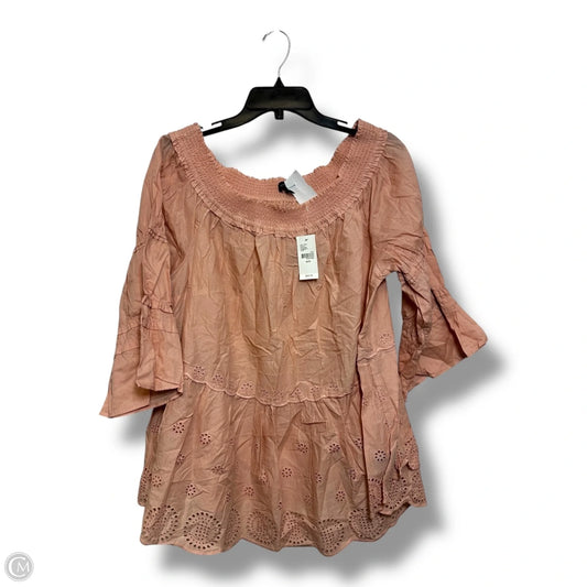 Top 3/4 Sleeve By Lane Bryant In Coral, Size: 1x