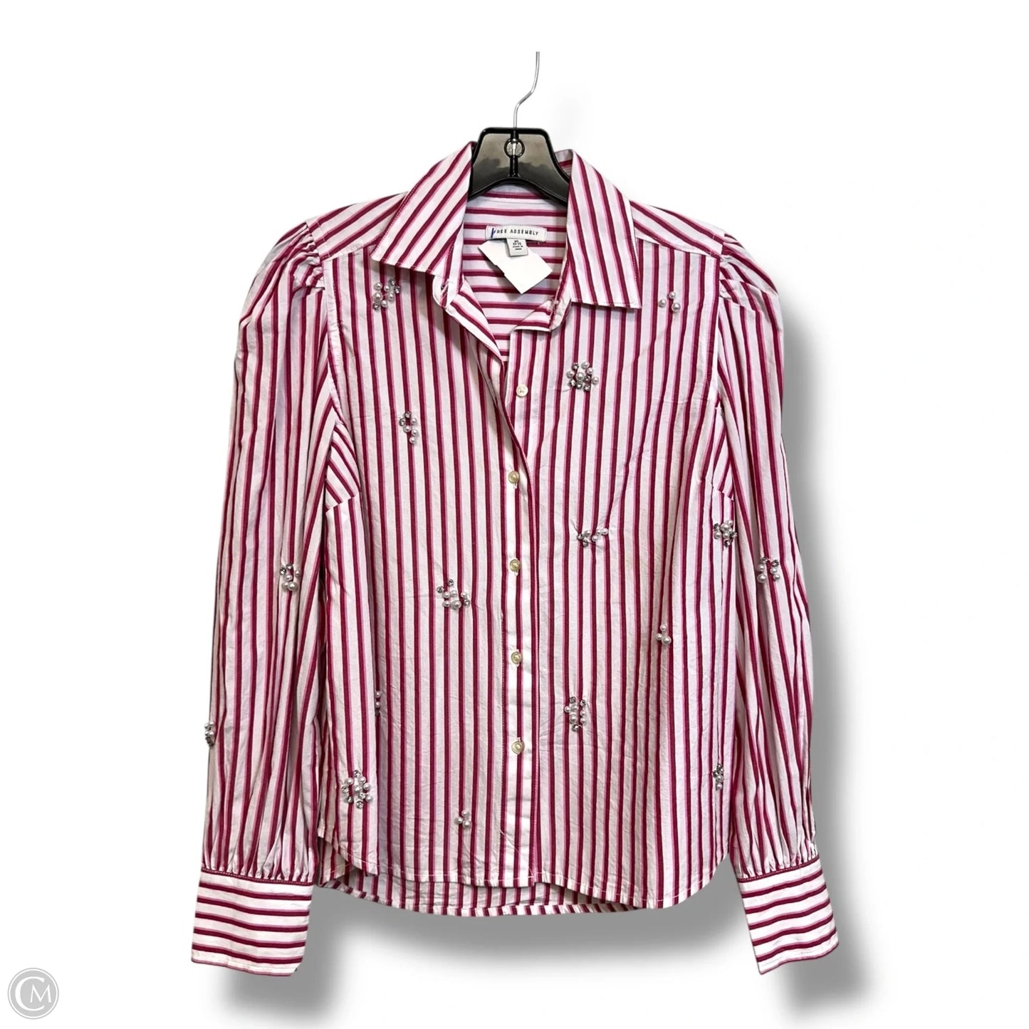 Blouse Long Sleeve By Cmf In Striped Pattern, Size: Xs
