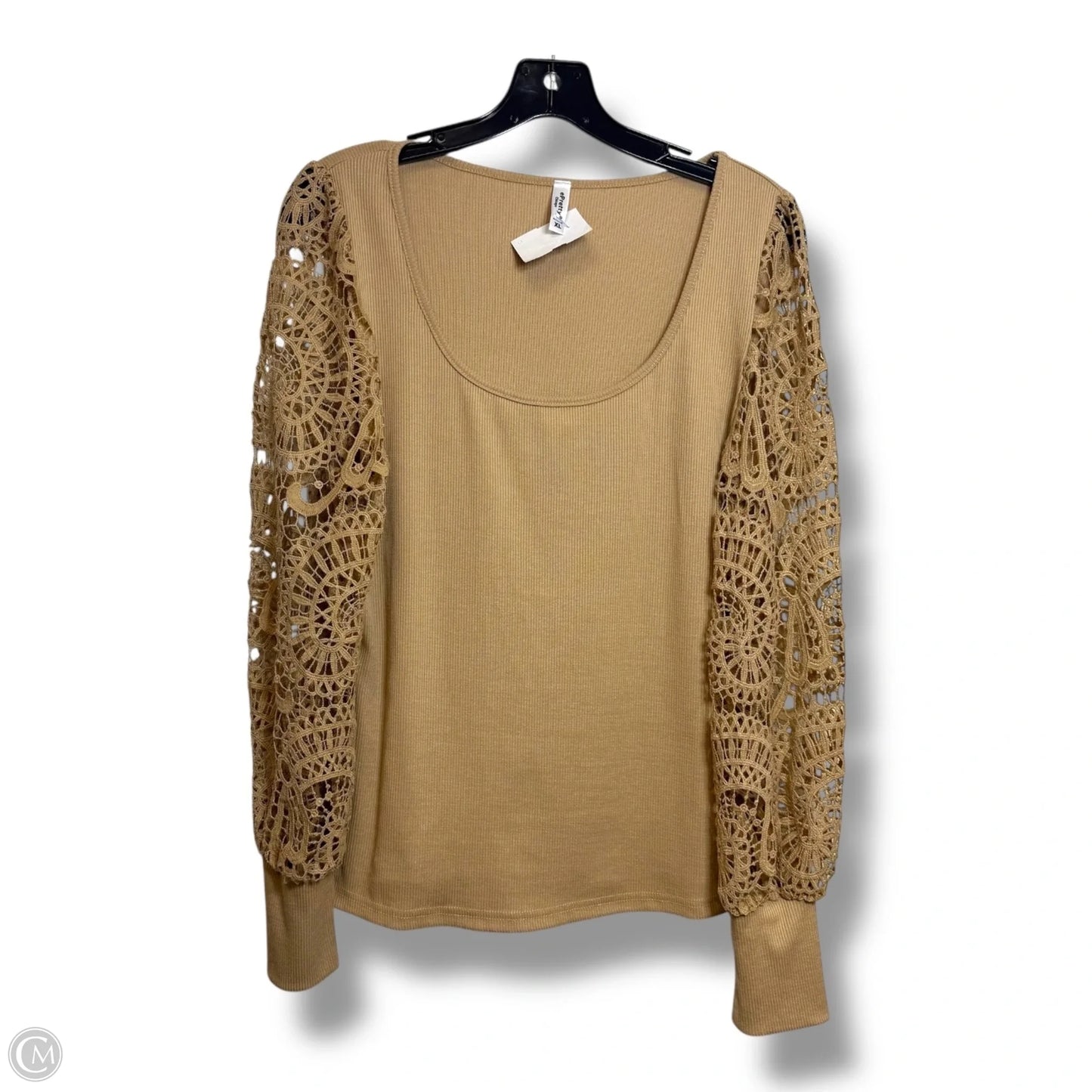 Top Long Sleeve By Clothes Mentor In Beige, Size: Xl