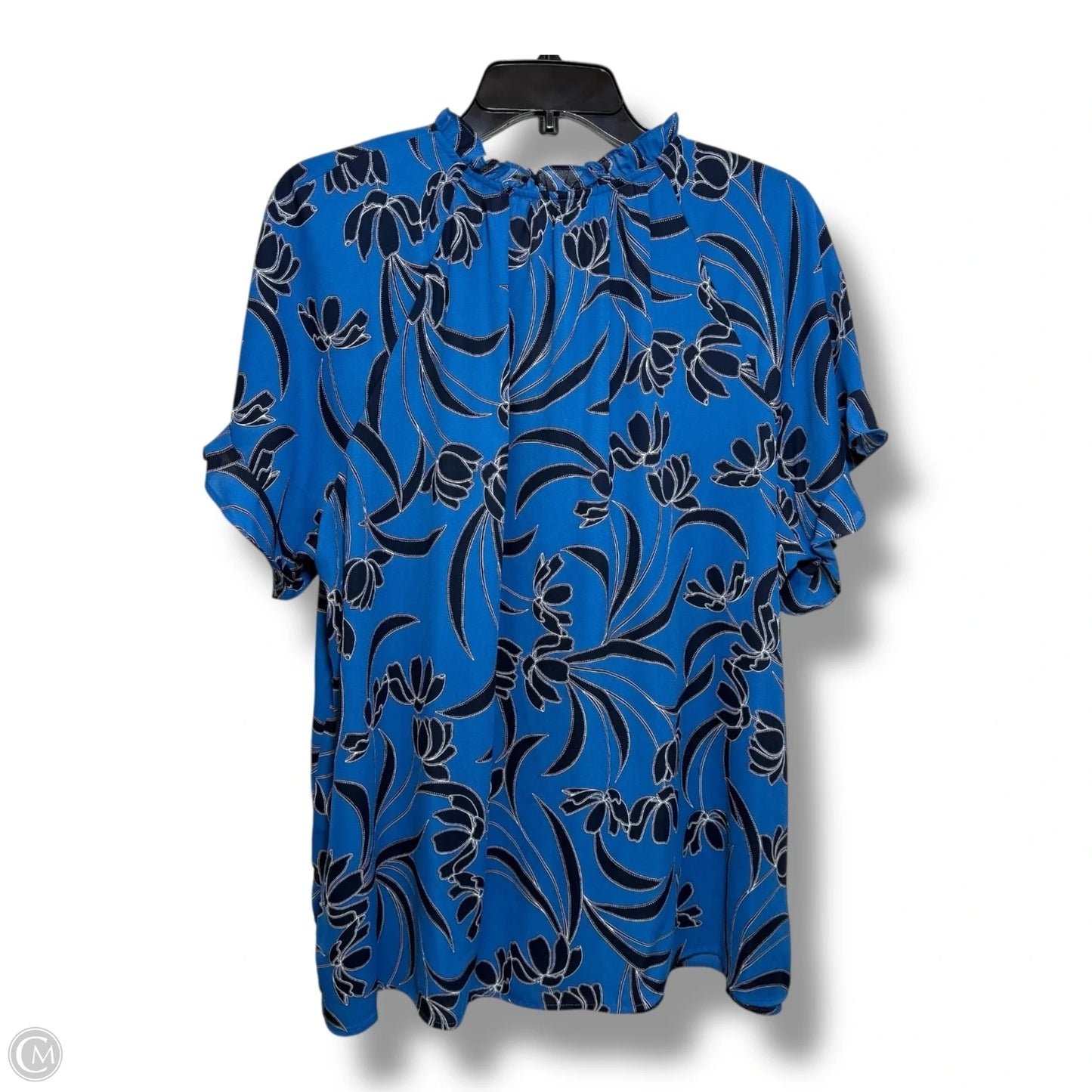 Top Short Sleeve By Liz Claiborne In Blue, Size: 1x