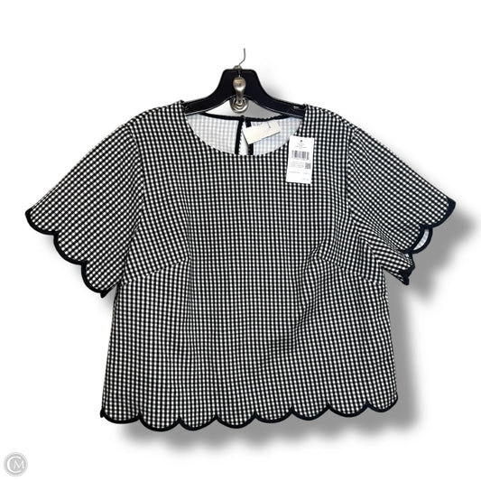 Top Short Sleeve Designer By Kate Spade In Checkered Pattern, Size: L