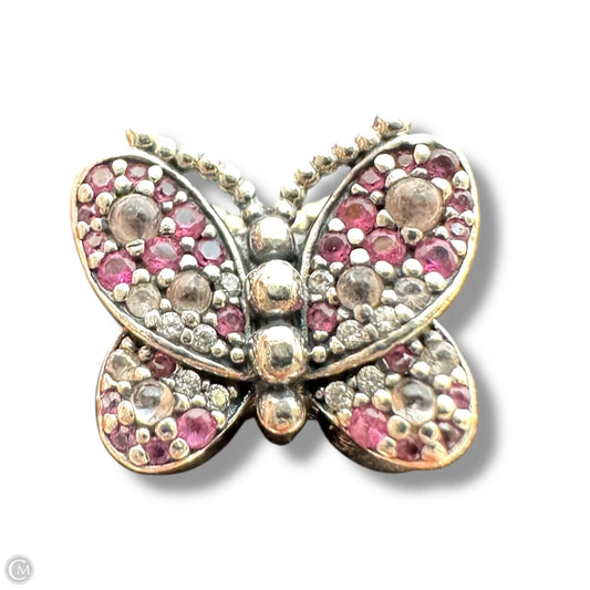 Sterling silver Dazzling Pink Butterfly Charm By Pandora